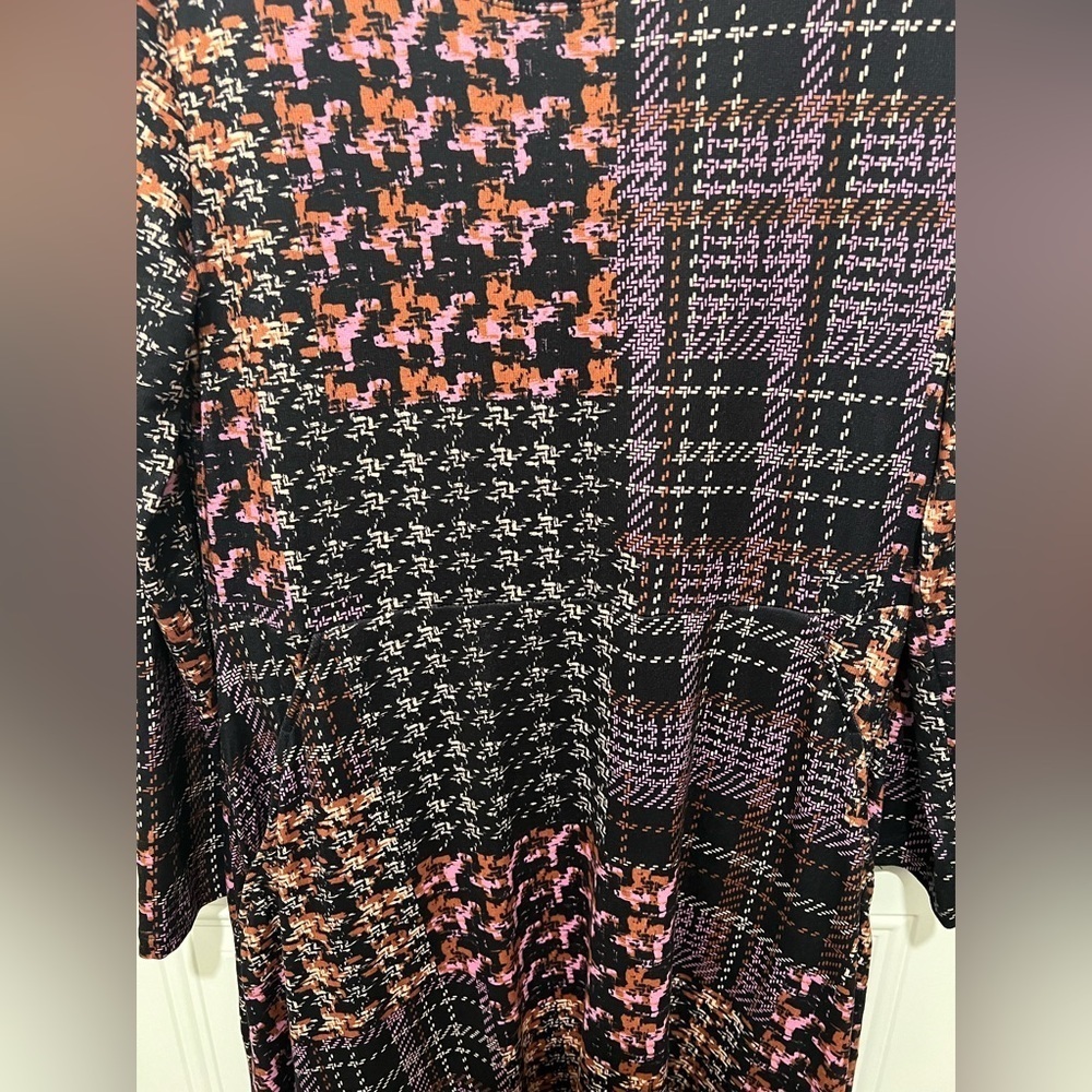Tribal Jeans Gorgeous Plaid & Herringbone Patchwork Design Dress Size Large 💜🧡 - Picture 10 of 10